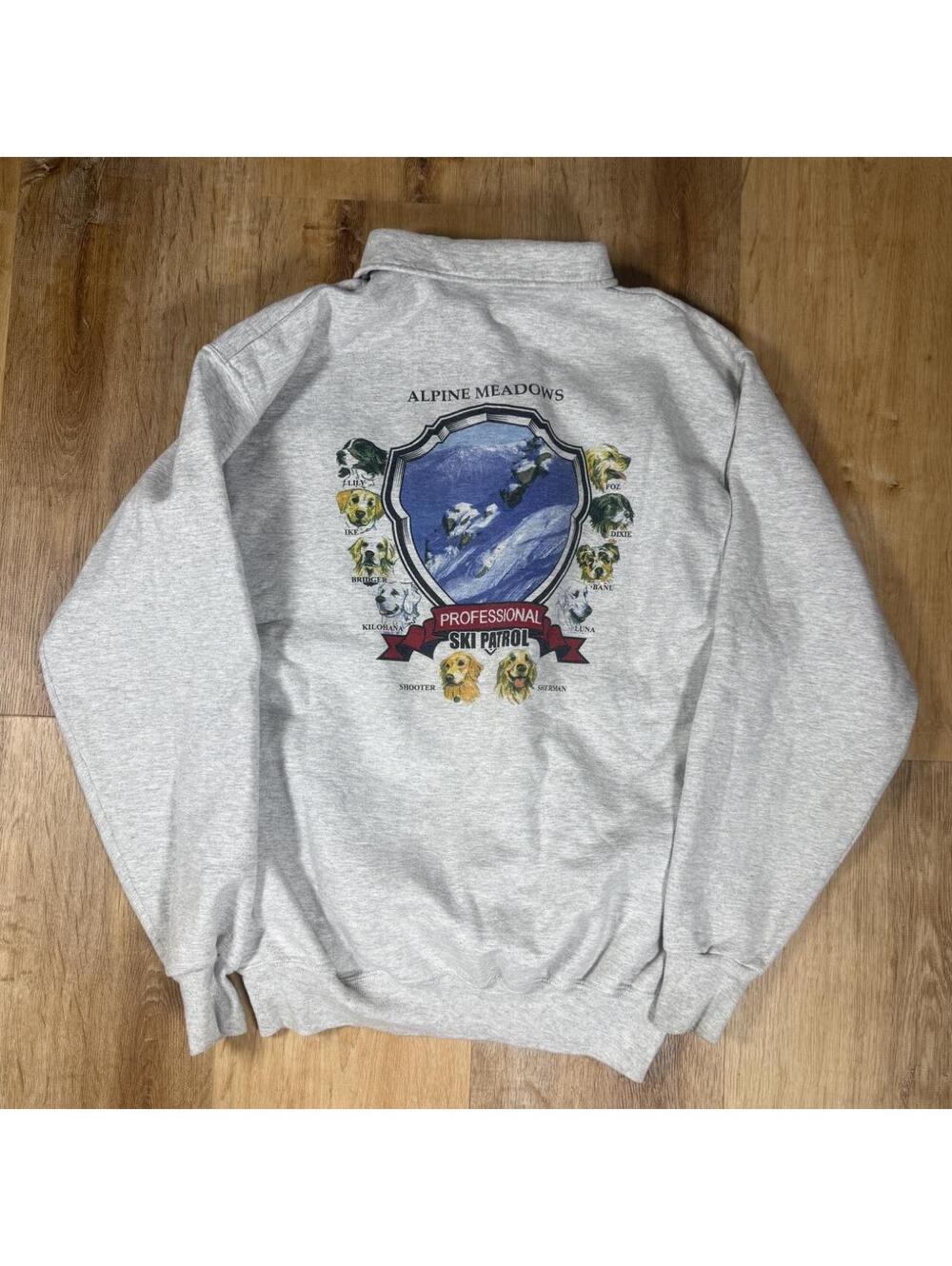 90s Alpine Meadows Ski Patrol Quarter Zip – Grey (L)